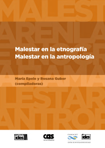 Malestar en la etnograf&iacute;a Malestar en la antropolog&iacute;a