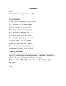 Microeconom&iacute;a Tarea 1: Principios y Modelos de Mercado