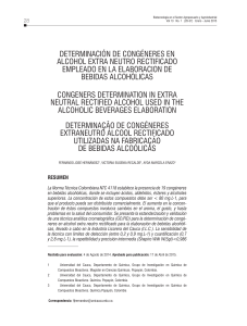 Determinacion de congeneres en alcohol extra neutro Rectificado