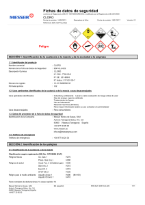 Ficha de datos de seguridad del cloro - Messer
