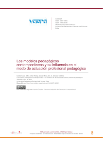 Modelos pedag&oacute;gicos contempor&aacute;neos y su influencia en el modo de actuaci&oacute;n profesional