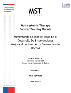 Capacitaci&oacute;n MST: Mejorando la Especificidad de Intervenciones
