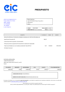 Presupuesto Actividad Comercial Madrid