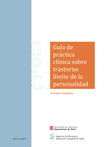 Gu&iacute;a Cl&iacute;nica: Trastorno L&iacute;mite de Personalidad
