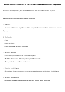 NTE INEN 2395: Requisitos Leche Fermentada