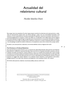 Relativismo y Etnocentrismo Cultural
