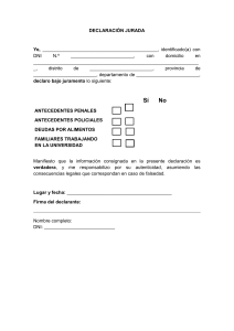 Modelo de Declaraci&oacute;n Jurada