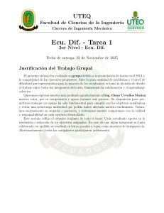 Tarea Ecuaciones Diferenciales UTEQ