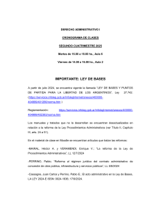 Derecho Administrativo I: Cronograma 2025
