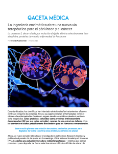 Ingenier&iacute;a Enzim&aacute;tica: Nueva Terapia P&aacute;rkinson y C&aacute;ncer
