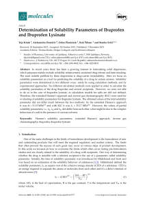 Ibuprofen Solubility Parameters Study