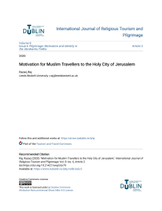 Motivation for Muslim Travellers to Jerusalem