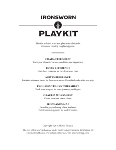 Ironsworn Playkit: RPG Rules & Character Sheets