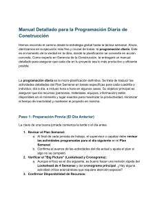 Manual Detallado para la Programaci&oacute;n Diaria de Construcci&oacute;n