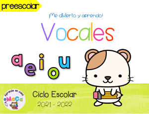 Cuaderno de vocales para preescolar