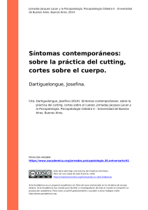 Psicoan&aacute;lisis del Cutting: Perspectiva Lacaniana