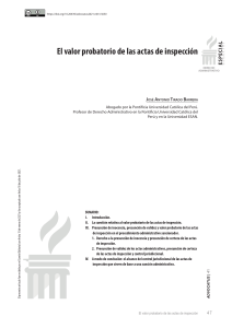 Valor probatorio de las actas de inspecci&oacute;n