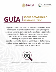 Gu&iacute;a COFEPRIS Desarrollo Farmac&eacute;utico