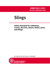 ASME B30.9-2021 Slings Safety Standard