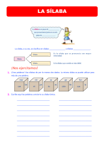 Ficha de S&iacute;labas y Tildes en Espa&ntilde;ol