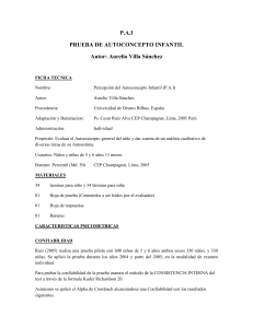 Test P.A.I: Prueba de Autoconcepto Infantil