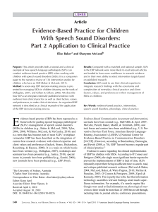 EBP for Speech Sound Disorders in Children