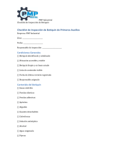 Checklist de Inspecci&oacute;n de Botiqu&iacute;n