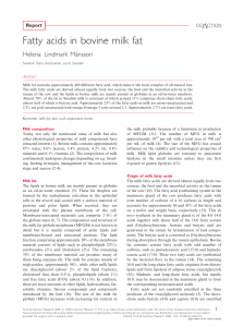Fatty Acids in Bovine Milk Fat