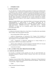 Presupuesto de Obra Infraestructura Pesquera