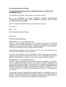 Ley de Educaci&oacute;n de Nuevo Le&oacute;n