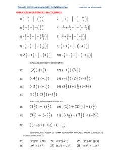 Gu&iacute;a de Ejercicios: Fracciones y &Aacute;lgebra