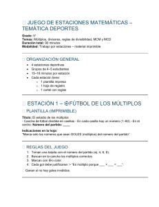 Juego de Estaciones Matem&aacute;ticas Tema Deportes