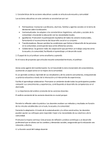 Educaci&oacute;n Comunitaria y el Rol del Docente