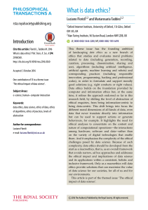 What is Data Ethics? Floridi & Taddeo