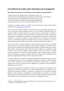 Manifiesto de Leiden sobre indicadores de investigaci&oacute;n