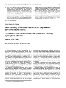 Salud Laboral y Prevenci&oacute;n Cardiovascular