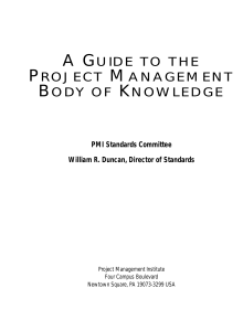 Project Management Body of Knowledge Guide (PMBOK 1996)