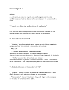 Protocolo para Determinar Condiciones de Bater&iacute;a