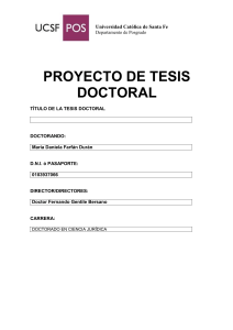Proyecto de Tesis Doctoral en Ciencia Jur&iacute;dica