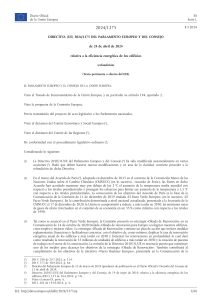Directiva UE 2024/1275 sobre Eficiencia Energ&eacute;tica Edificios