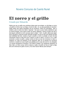 El zorro y el grillo Cuento Corto