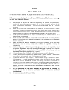 Plan de Minado Anual: Requisitos para Miner&iacute;a a Cielo Abierto y Subterr&aacute;nea