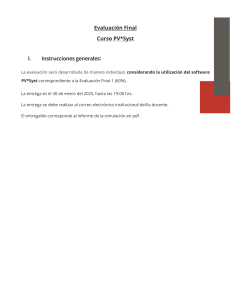 Examen Final PV*Syst: Simulaci&oacute;n Proyecto Vi&ntilde;a Solar