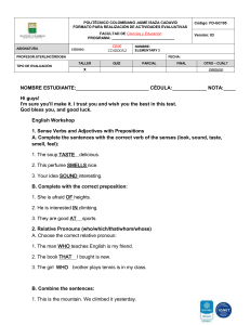 English Workshop Elementary 3 Exam: Grammar & Vocabulary