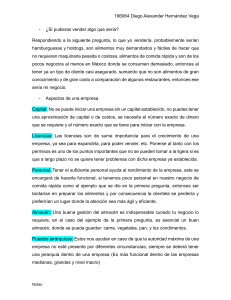 Aspectos de una empresa: Emprender un negocio de comida r&aacute;pida