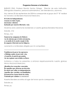 Gu&iacute;a Ceremonia a la Bandera Escolar