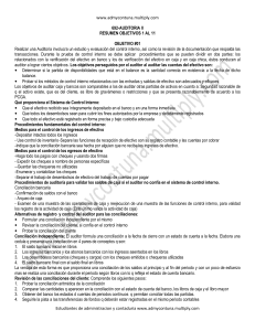 Resumen Auditor&iacute;a II: Objetivos 1 al 11