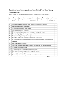 Cuestionario de Preocupaci&oacute;n de Penn State (PSWQ) - Herramienta de Evaluaci&oacute;n