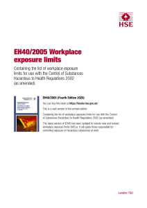 EH40/2005 Workplace Exposure Limits (2020)