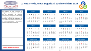 Calendario de Juntas de Seguridad 2026